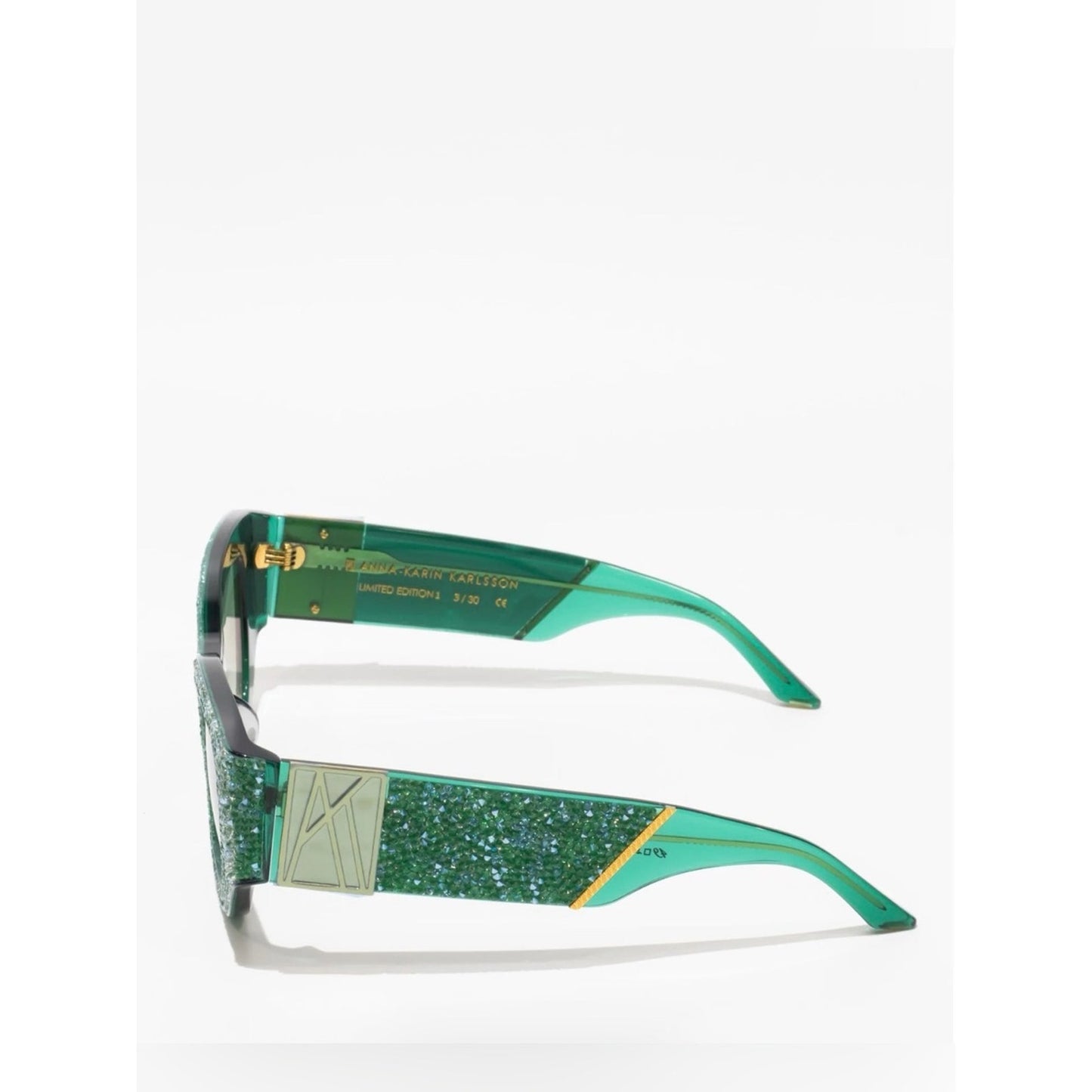 New Anna Karin Karlsson Green Lucky Goes To Vegas Emerald Crystal Sunglasses