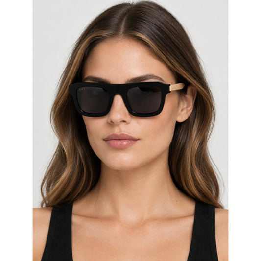 NEW DIFF Eyewear SDFALDE 0BLA Black Sunglasses Authentic