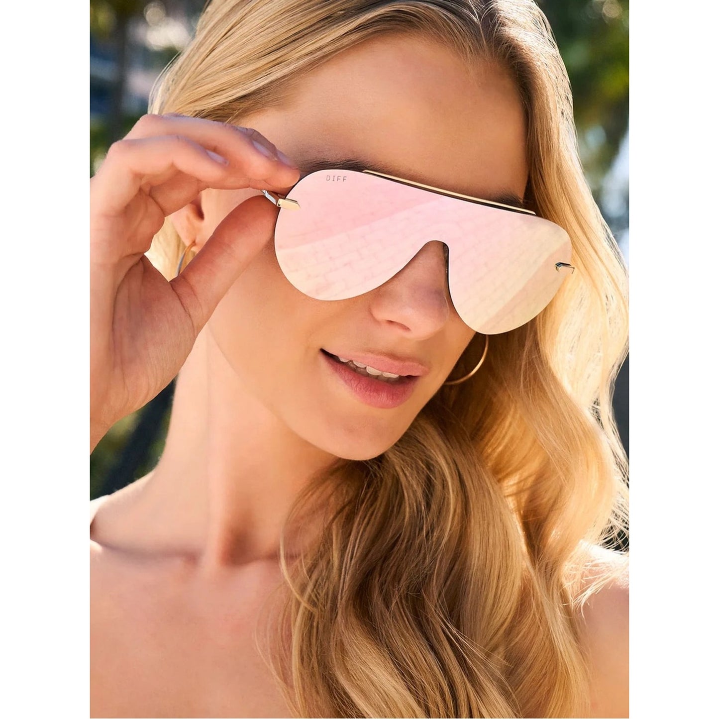 NEW DIFF Eyewear IMANI DE01-0637-GDCBN Gold Sunglasses Authentic
