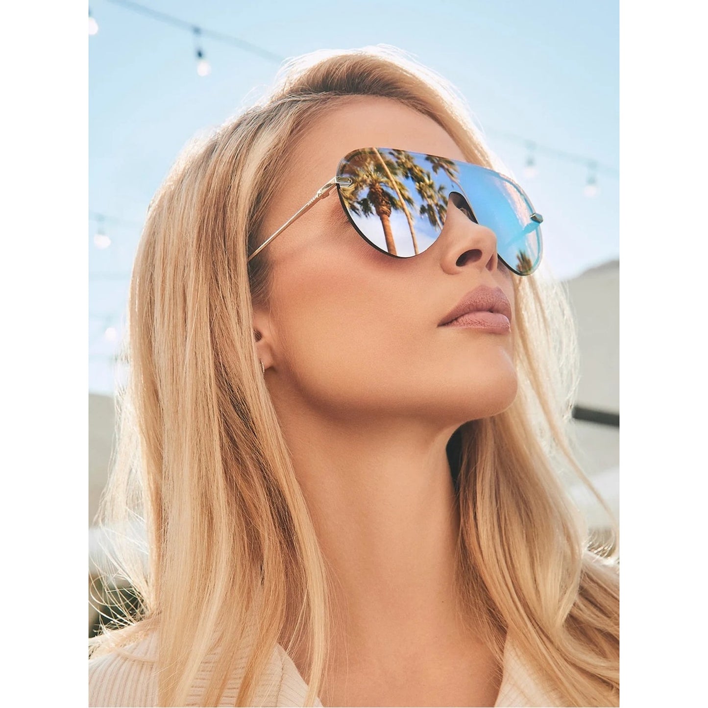 NEW DIFF Eyewear IMANI DE01-0637-GDCBN Gold Sunglasses Authentic
