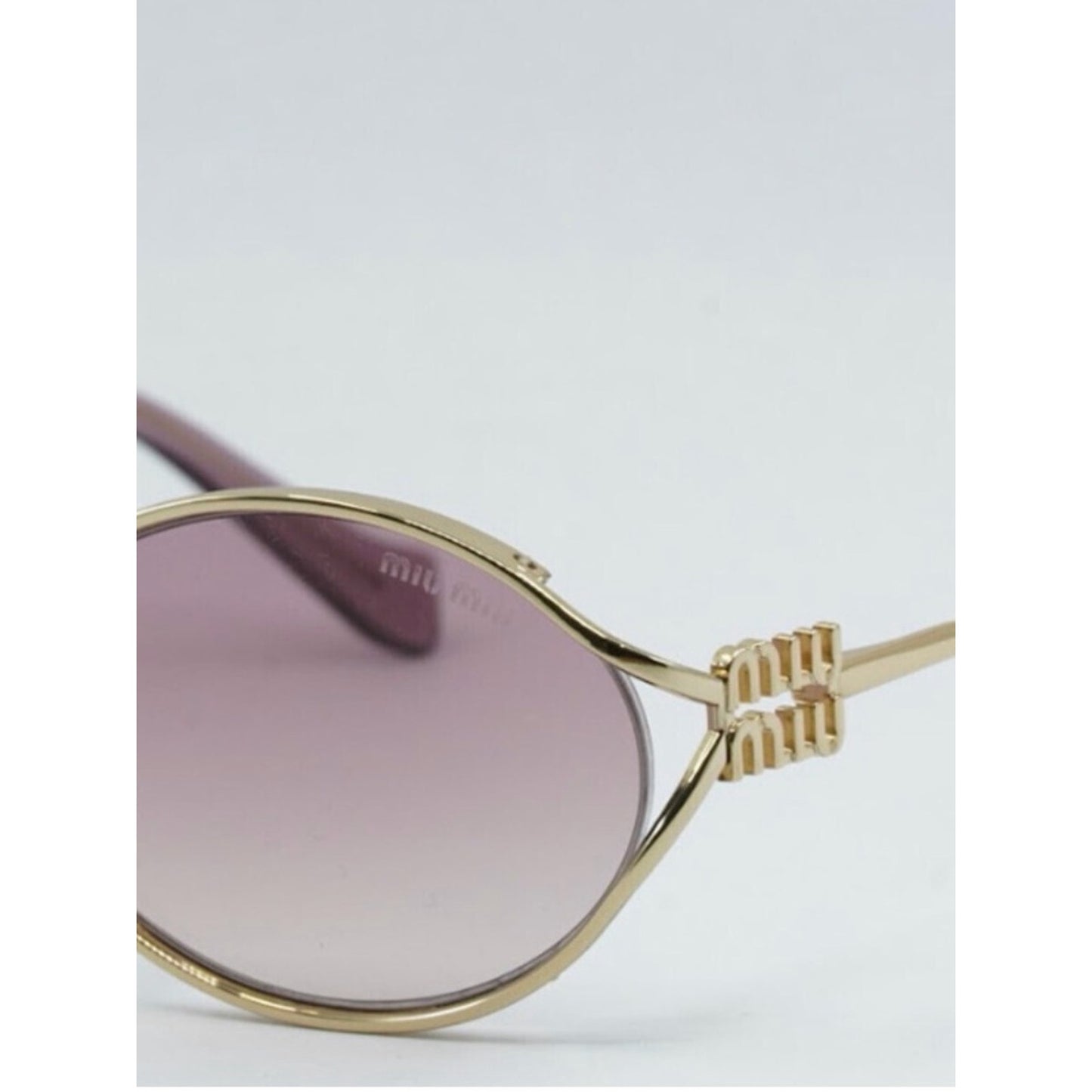 Miu Miu MU52YS 5AK06S Gold Sunglasses New Authentic