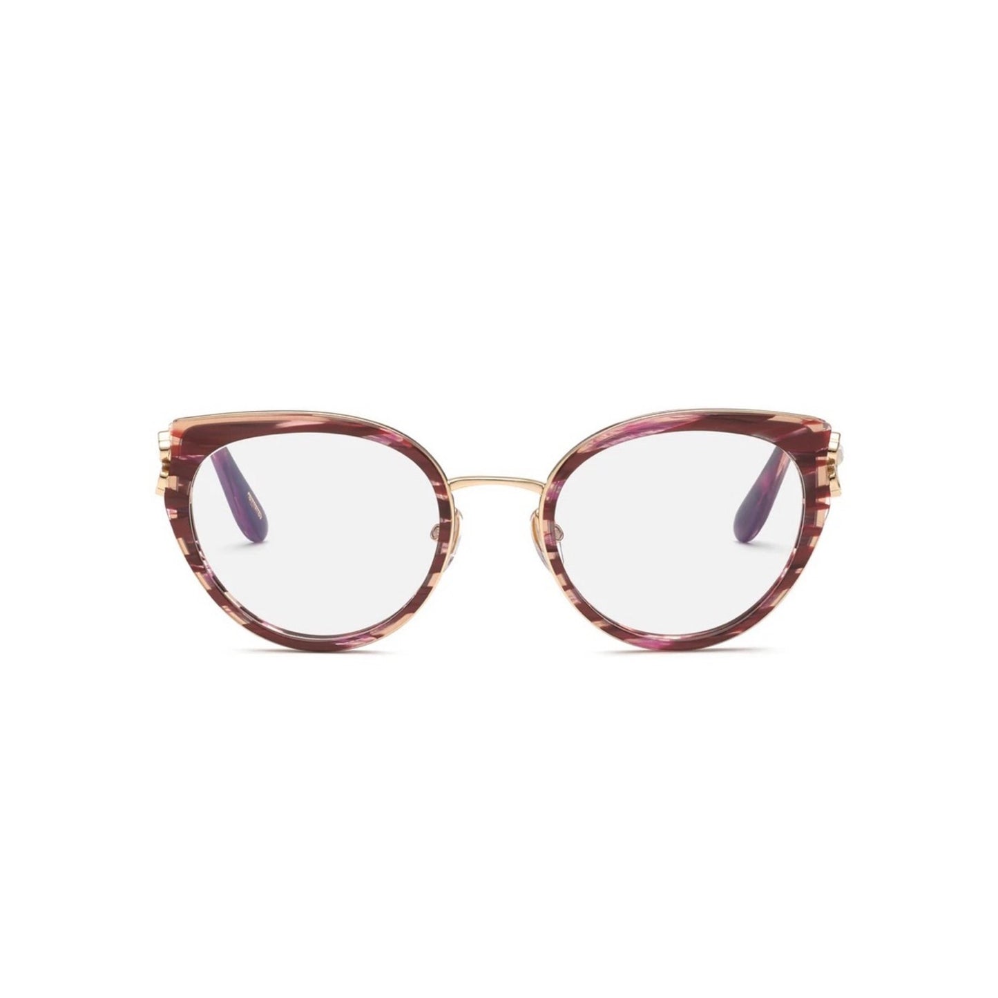 New Chopard VCH367V 01G2 Cat Eye Shiny Streaked Burgundy Women Eyeglasses