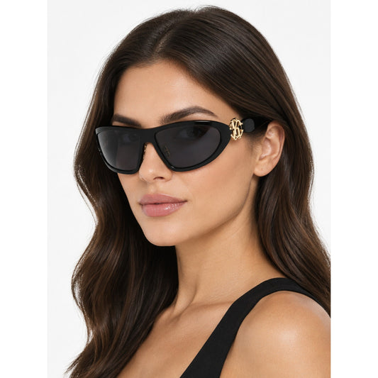 NEW Roberto Cavalli SRC042 0Z42 Shiny Black Sunglasses Authentic