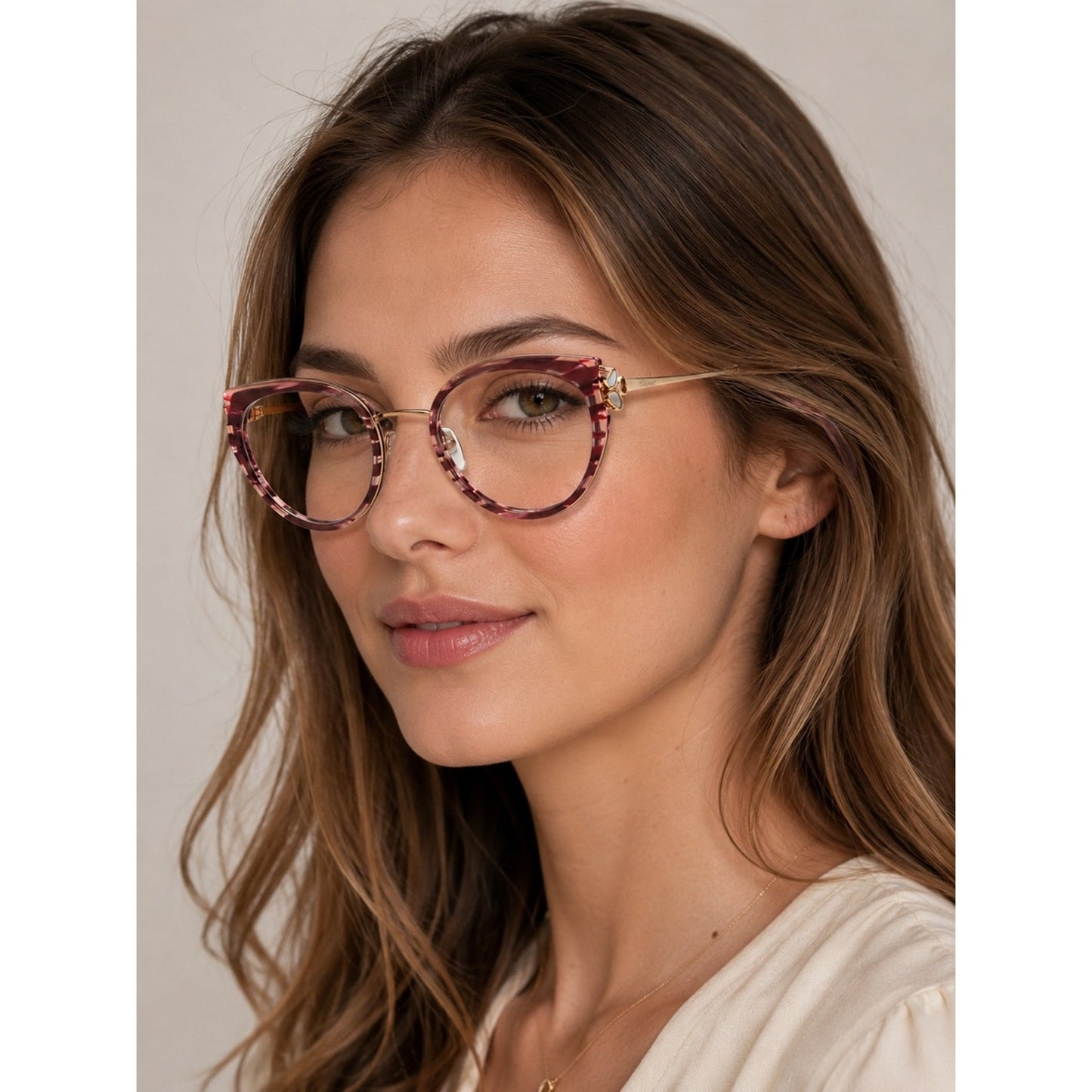 New Chopard VCH367S 0909 Cat Eye Shiny Havana Women Eyeglasses Authentic