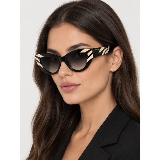NEW Roberto Cavalli SRC009V 700Y Shiny Black Sunglasses Authentic
