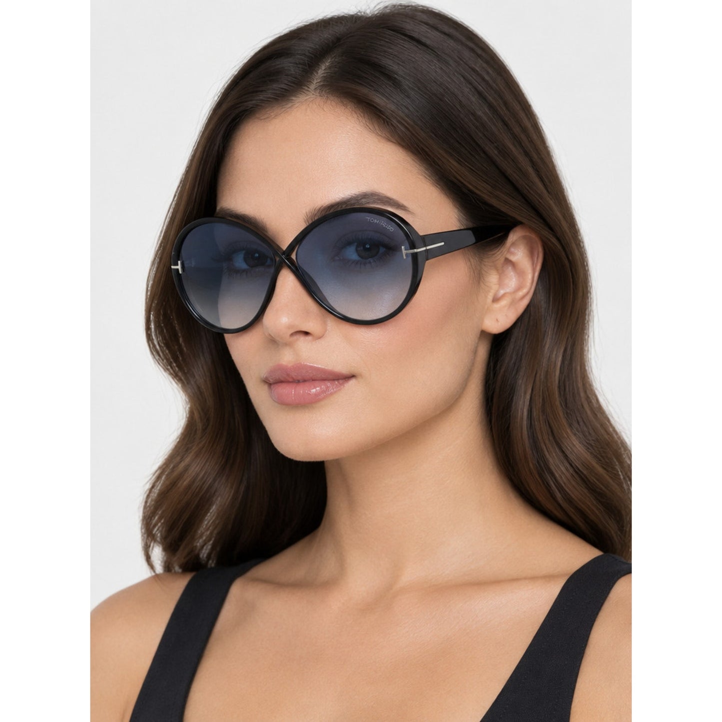 NEW Tom Ford FT1116 01X Shiny Black Sunglasses Authentic