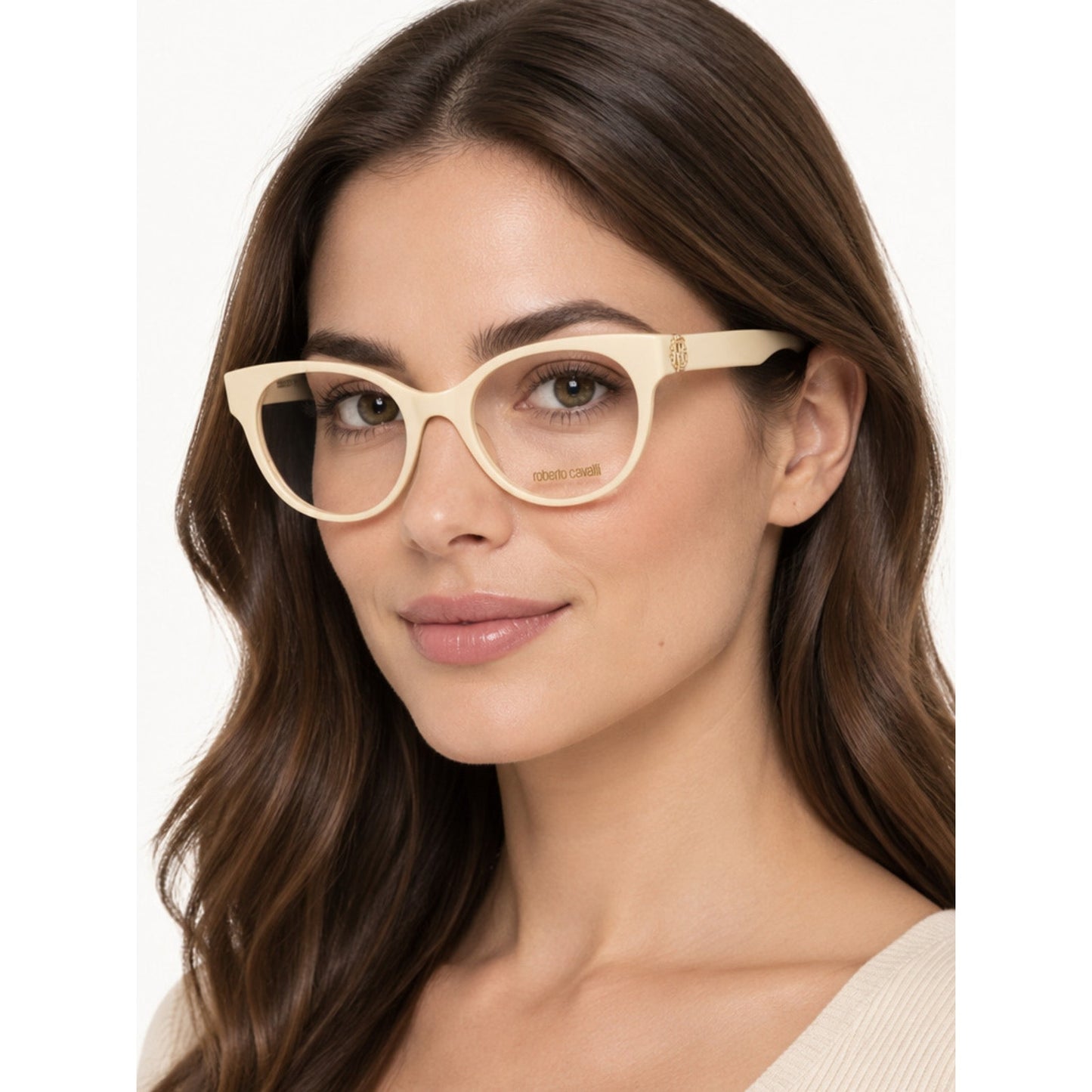 NEW Roberto Cavalli VRC027M 09X7 Shiny Beige Eyeglasses Authentic