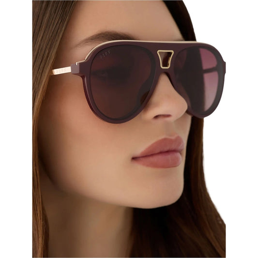 NEW DIFF Eyewear TOSCAIII DE01-0765 Rugby Red Sunglasses Authentic