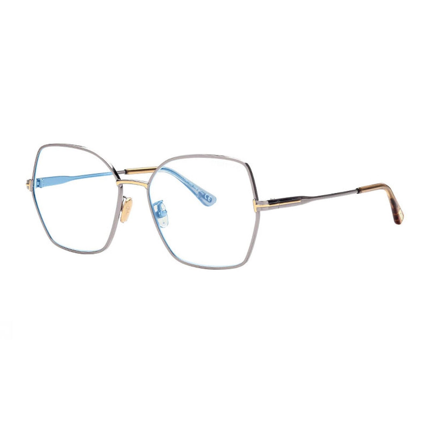 NEW Tom Ford FT5876-B 014 Shiny Light Ruthenium Sunglasses Authentic