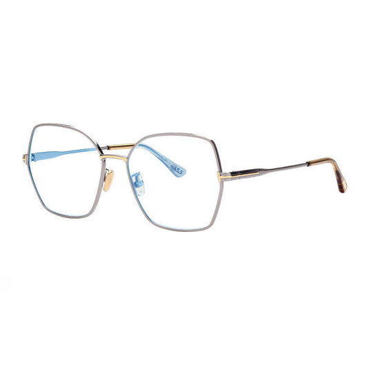 NEW Tom Ford FT5876-B 014 Shiny Light Ruthenium Sunglasses Authentic