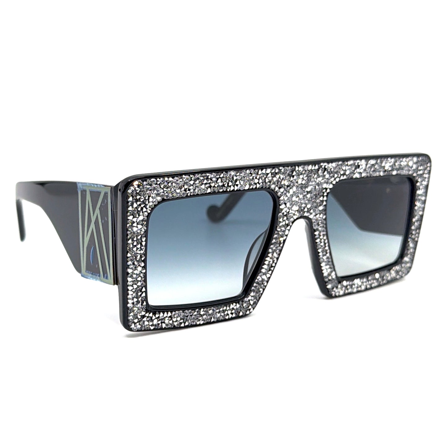 New Anna Karin Karlsson Mother Beep Ice Crystal Black Sunglasses Authentic