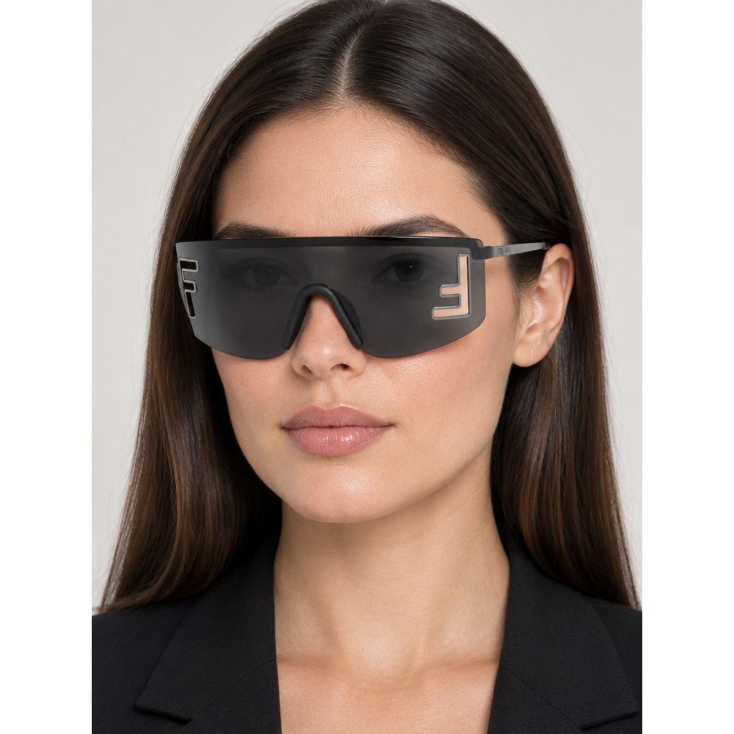 NEW FENDI FE40168U 14A SHINY LIGHT RUTHENIUM Sunglasses Authentic