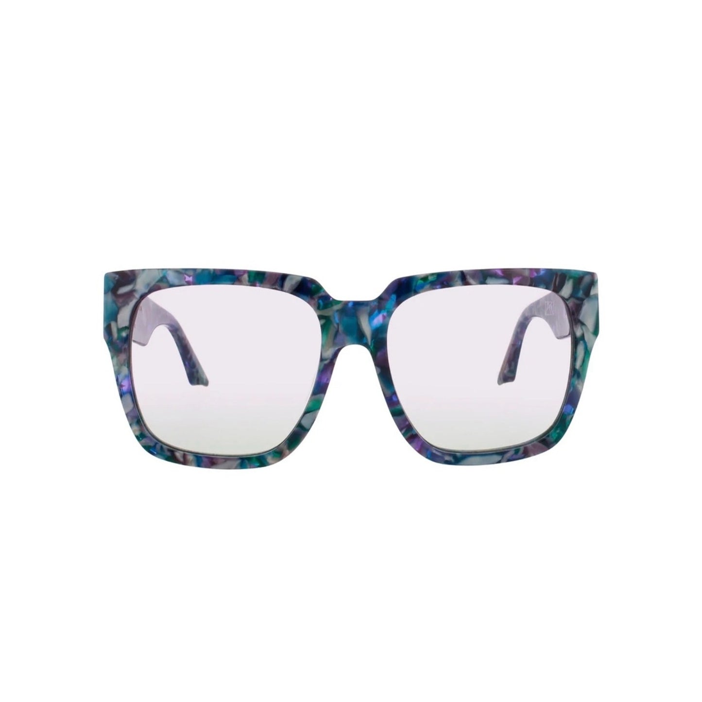 New Anna Karin Karlsson Coco Stories Winter Square Sunglasses Blue-Purple Marble