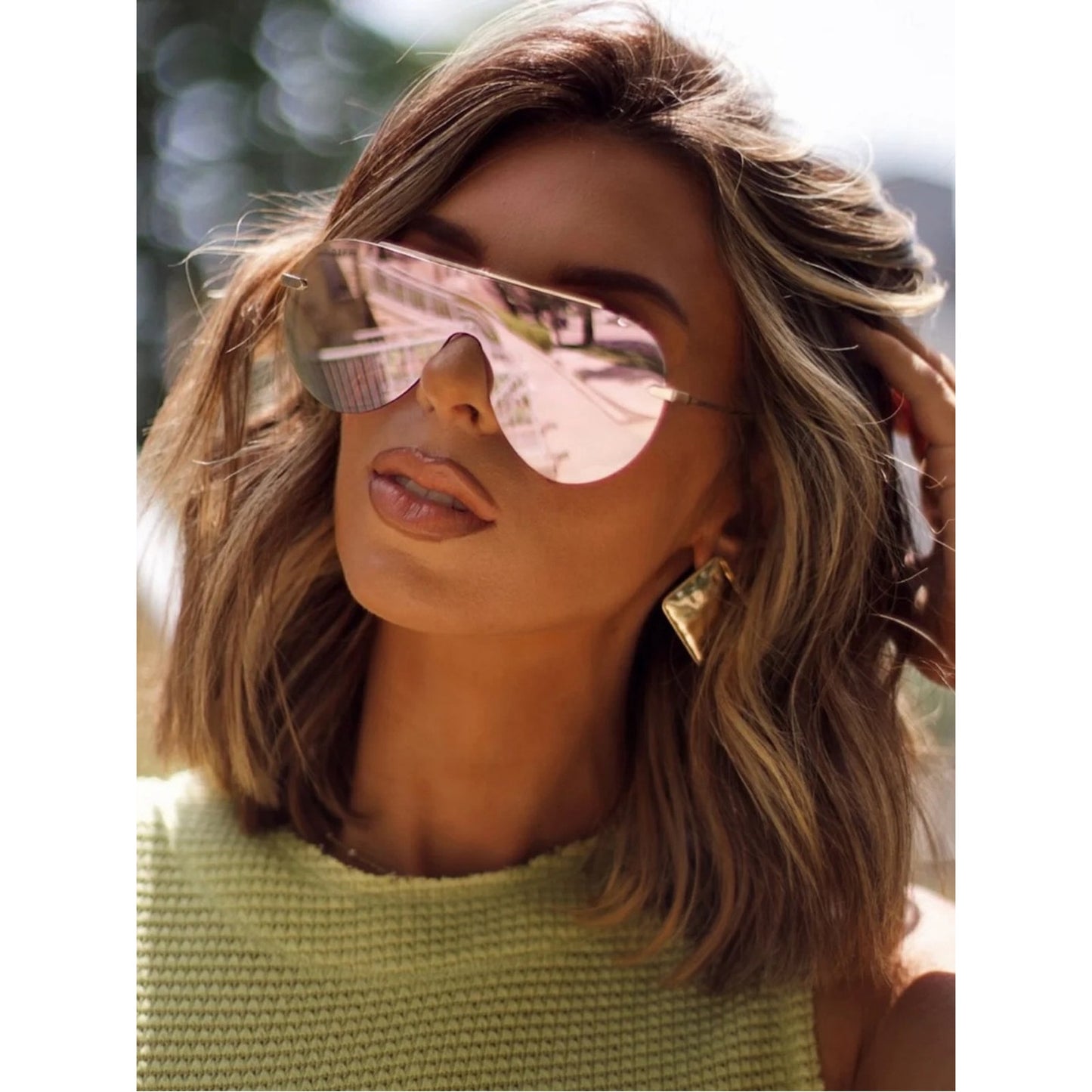 NEW DIFF Eyewear IMANI DE01-0637-GDCBN Gold Sunglasses Authentic