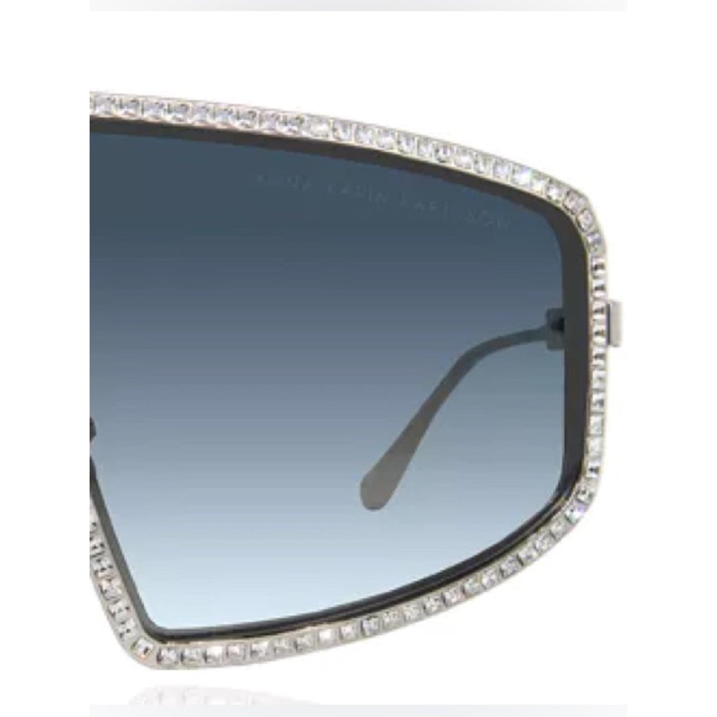 New Anna Karin Karlsson Shady Luv 2.0 White Gold Shield Sunglasses Authentic