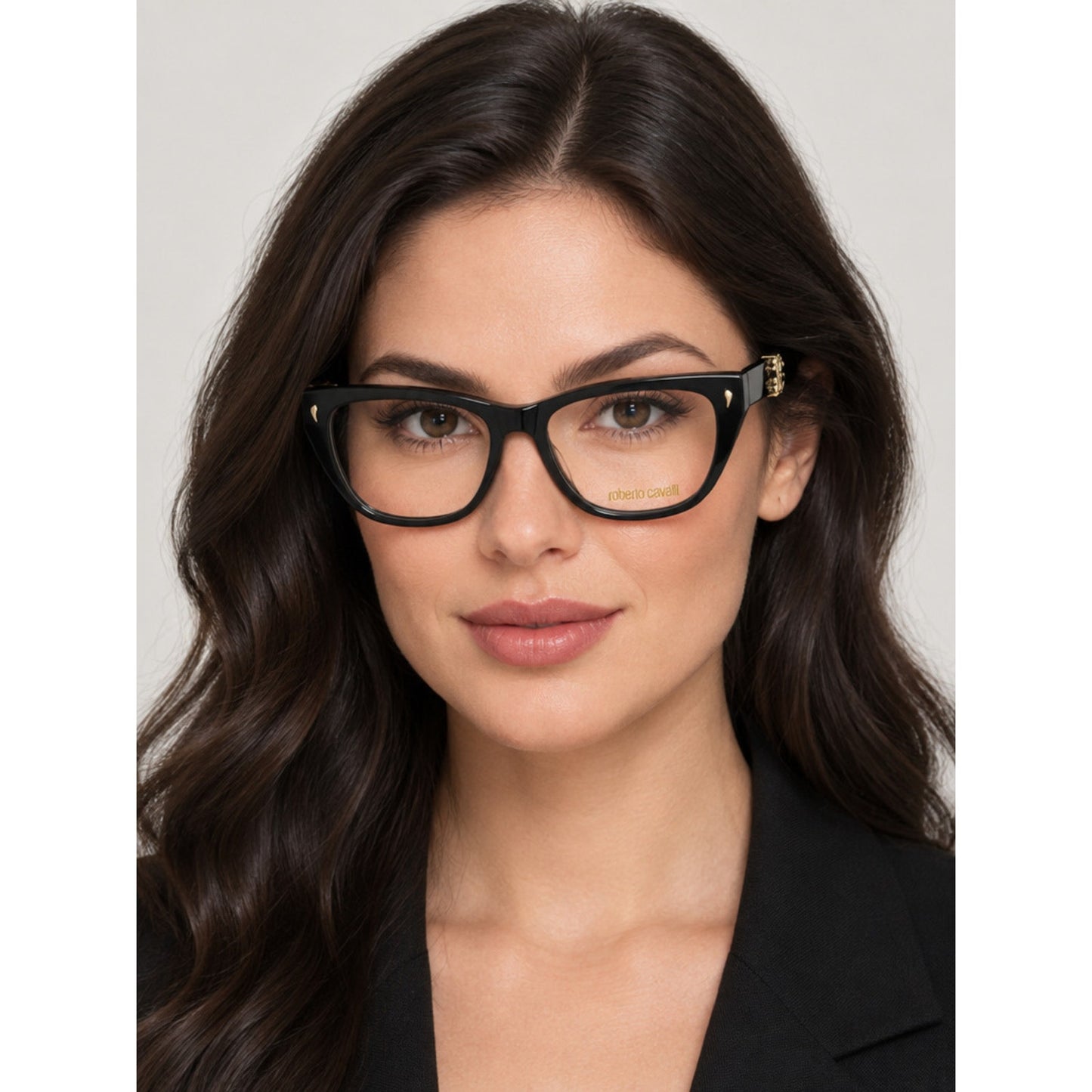 NEW Roberto Cavalli VRC045 0700 Shiny Black Sunglasses Authentic