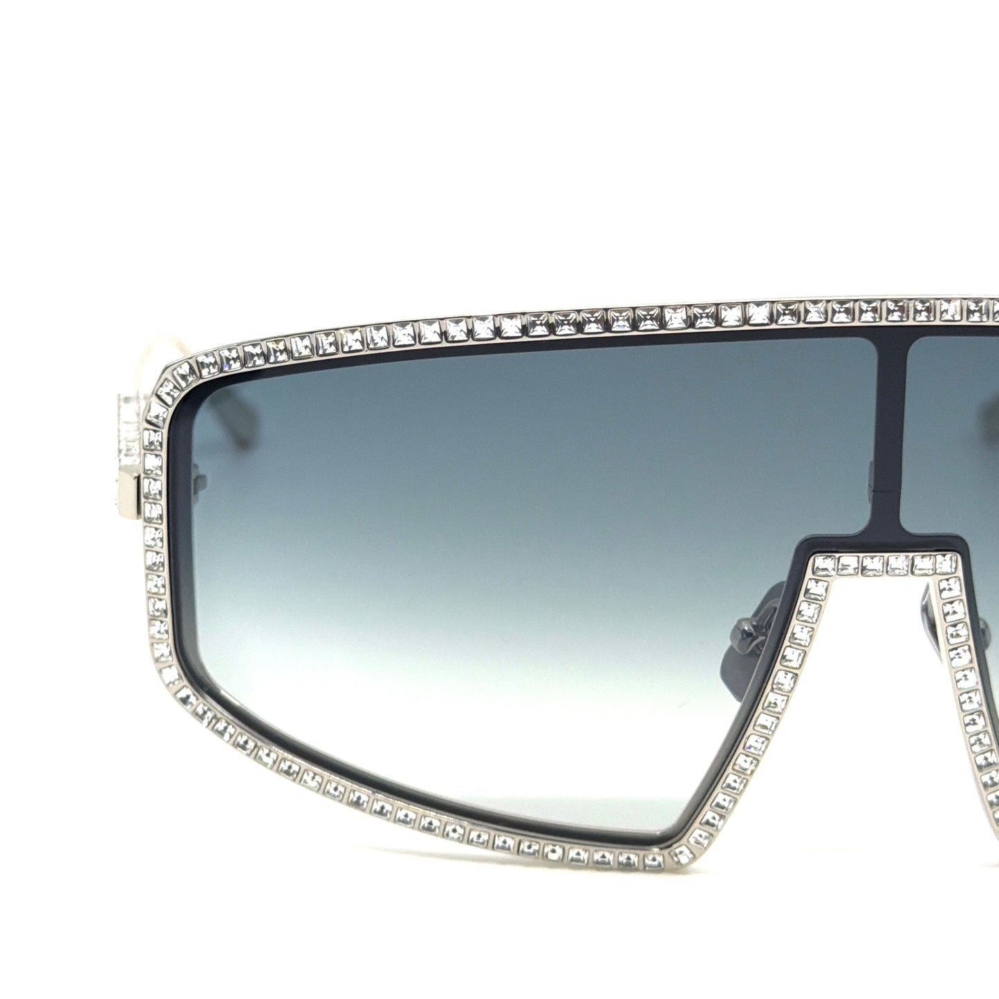 Anna Karin Karlsson Shady Luv 2.0 White Gold Shield Sunglasses Authentic