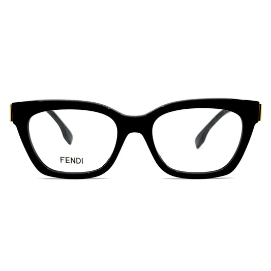 Fendi black eyeglasses with gold logo