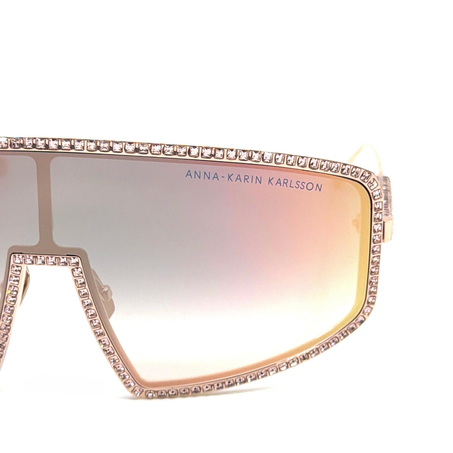 Anna Karin Karlsson Shady Luv 2.0 Rose Crystal Shield Sunglasses Authentic