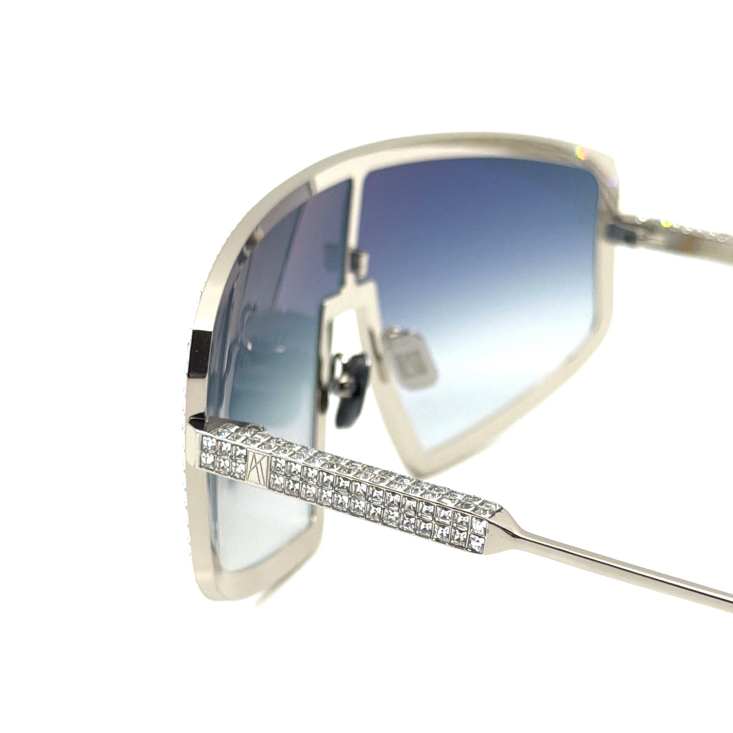 Anna Karin Karlsson Shady Luv 2.0 White Gold Shield Sunglasses Authentic