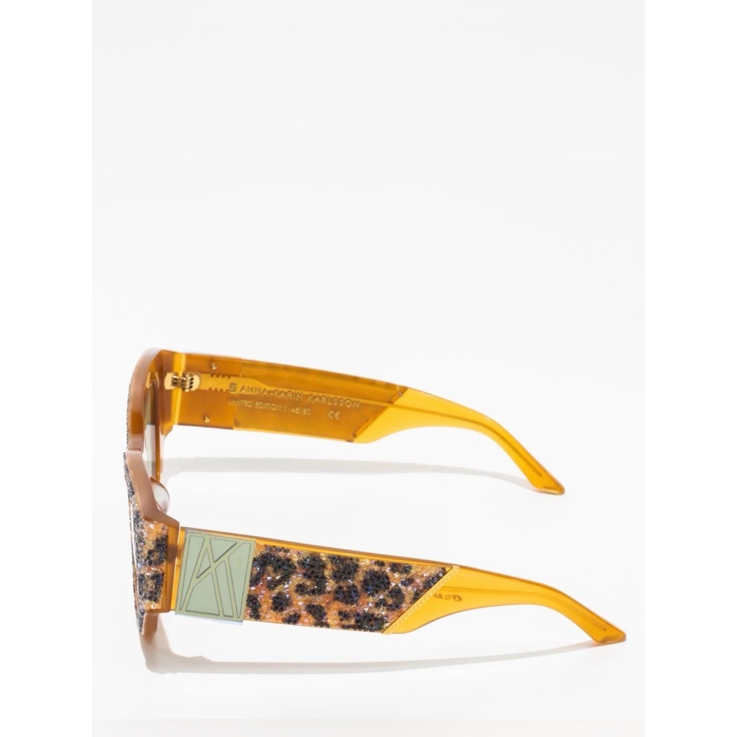 New Anna Karin Karlsson Lucky Goes To Vegas Leopard Crystals Sunglasses