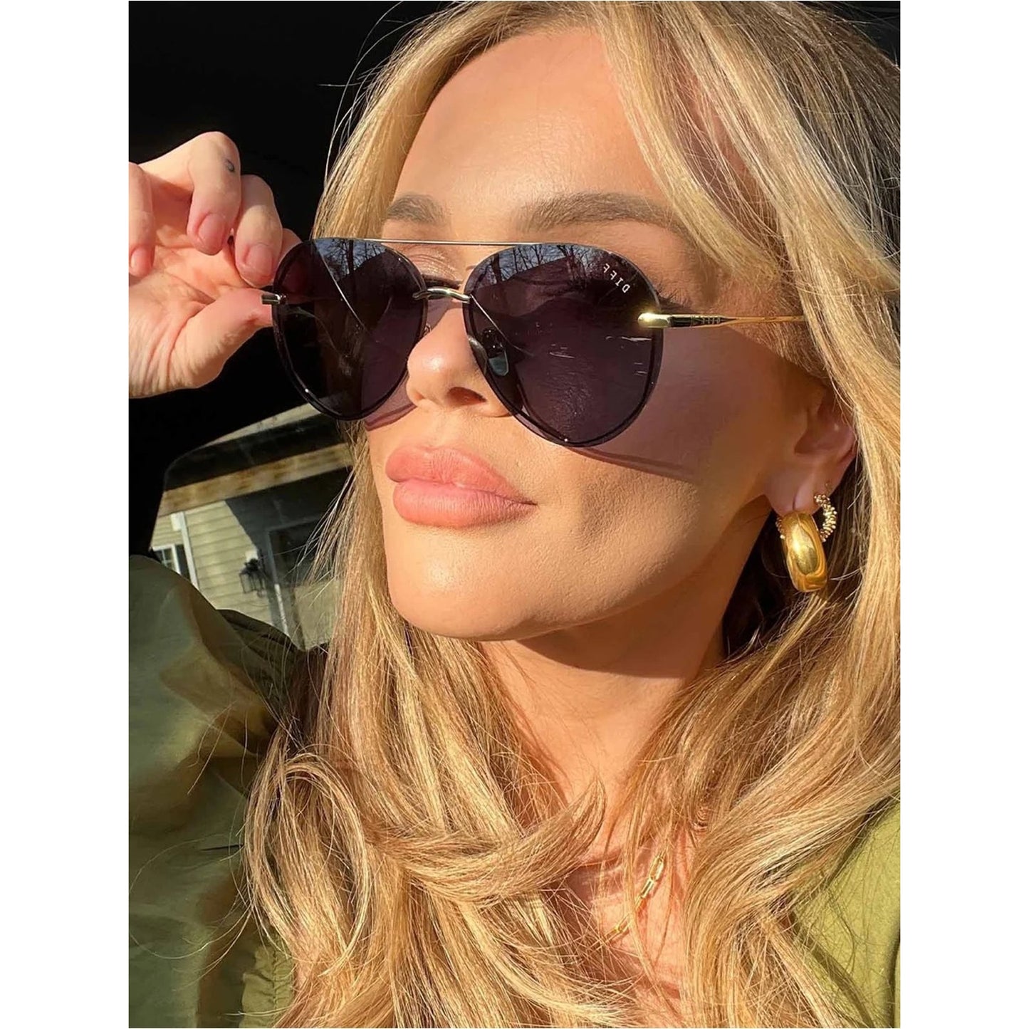 NEW DIFF Eyewear LENOX GD-BL122P Gold Sunglasses Authentic