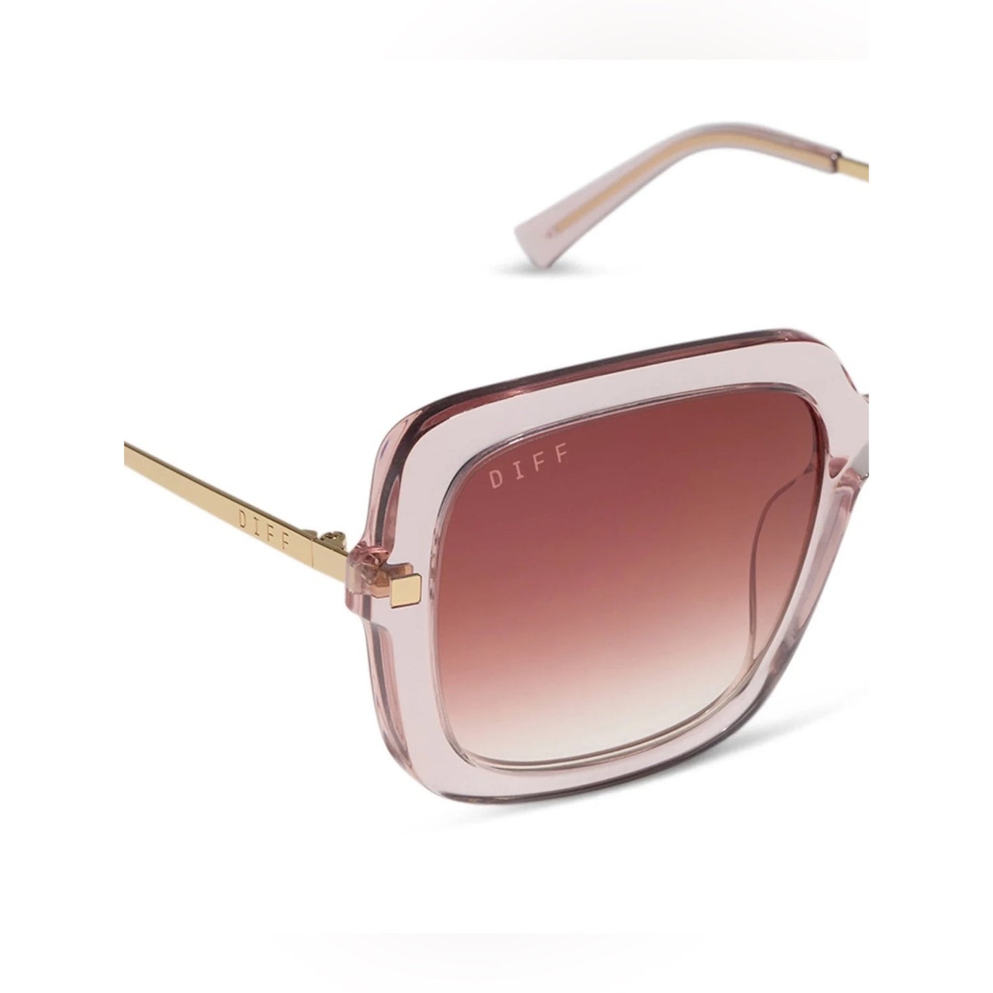 NEW DIFF Eyewear SANDRA DE01-0370-LP Light Pink Crystal Sunglasses Authentic