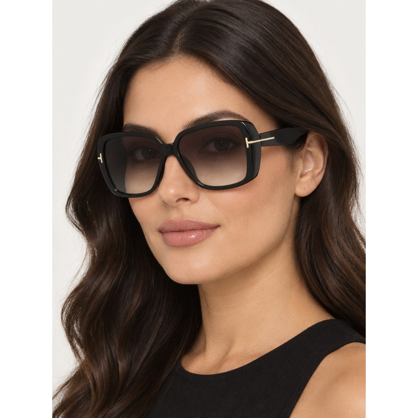 NEW Tom Ford FT1037 01B Shiny Black Sunglasses Authentic