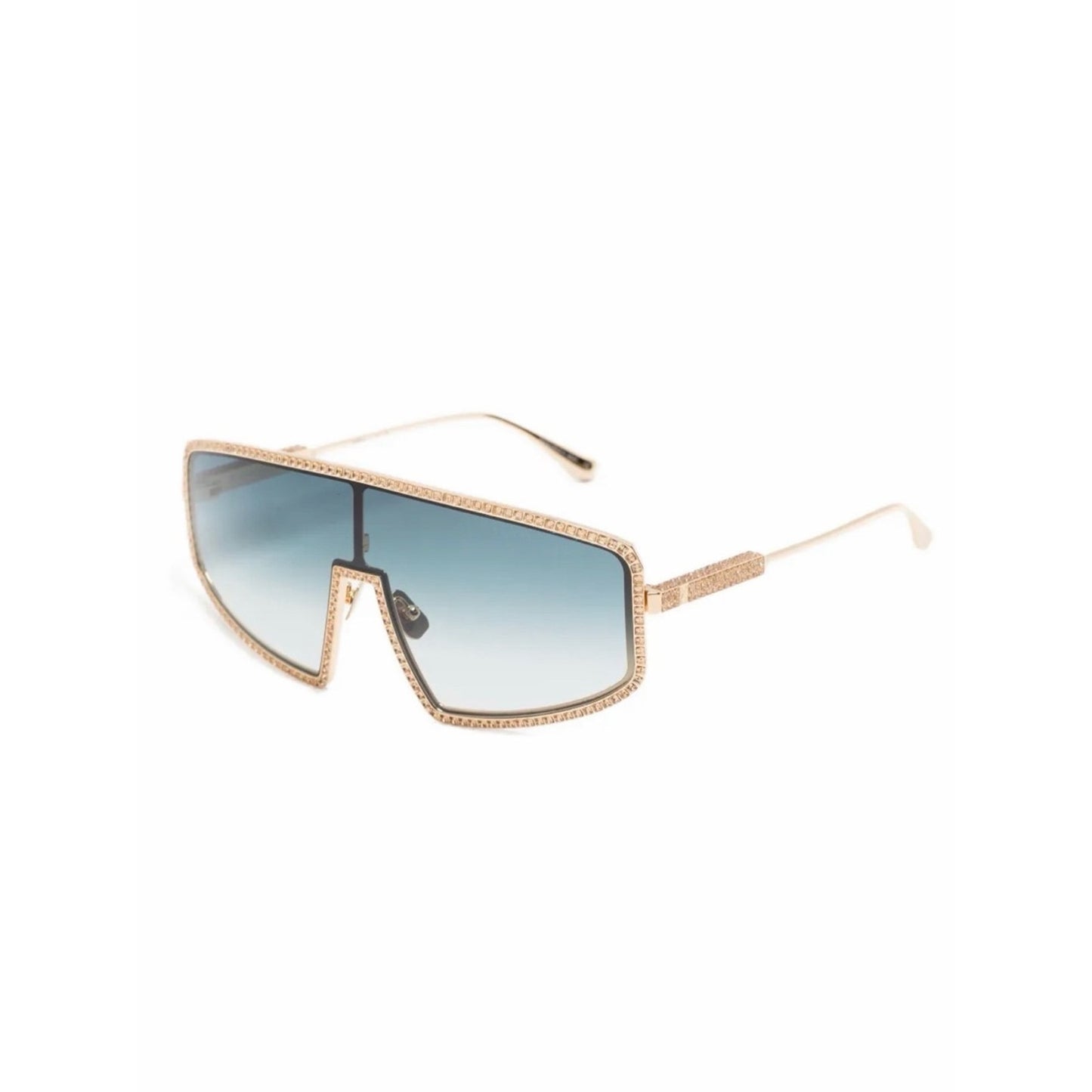 New Anna Karin Karlsson Shady Luv 2.0 Gold Shield Sunglasses Authentic