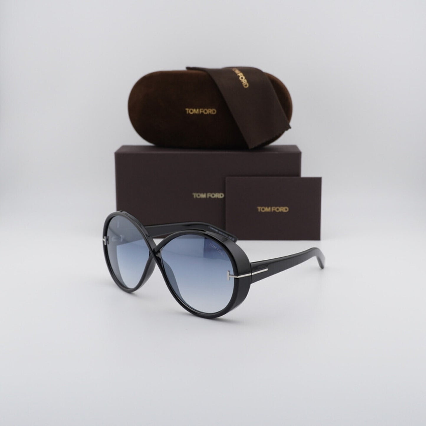 NEW Tom Ford FT1116 01X Shiny Black Sunglasses Authentic
