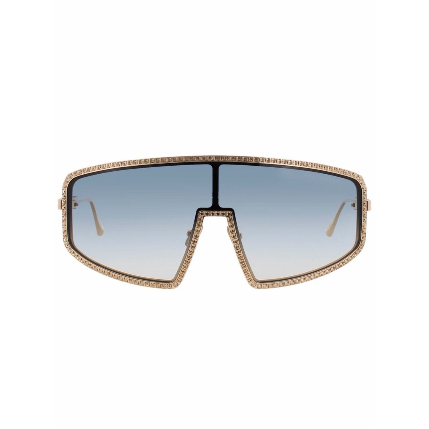 New Anna Karin Karlsson Shady Luv 2.0 Gold Shield Sunglasses Authentic