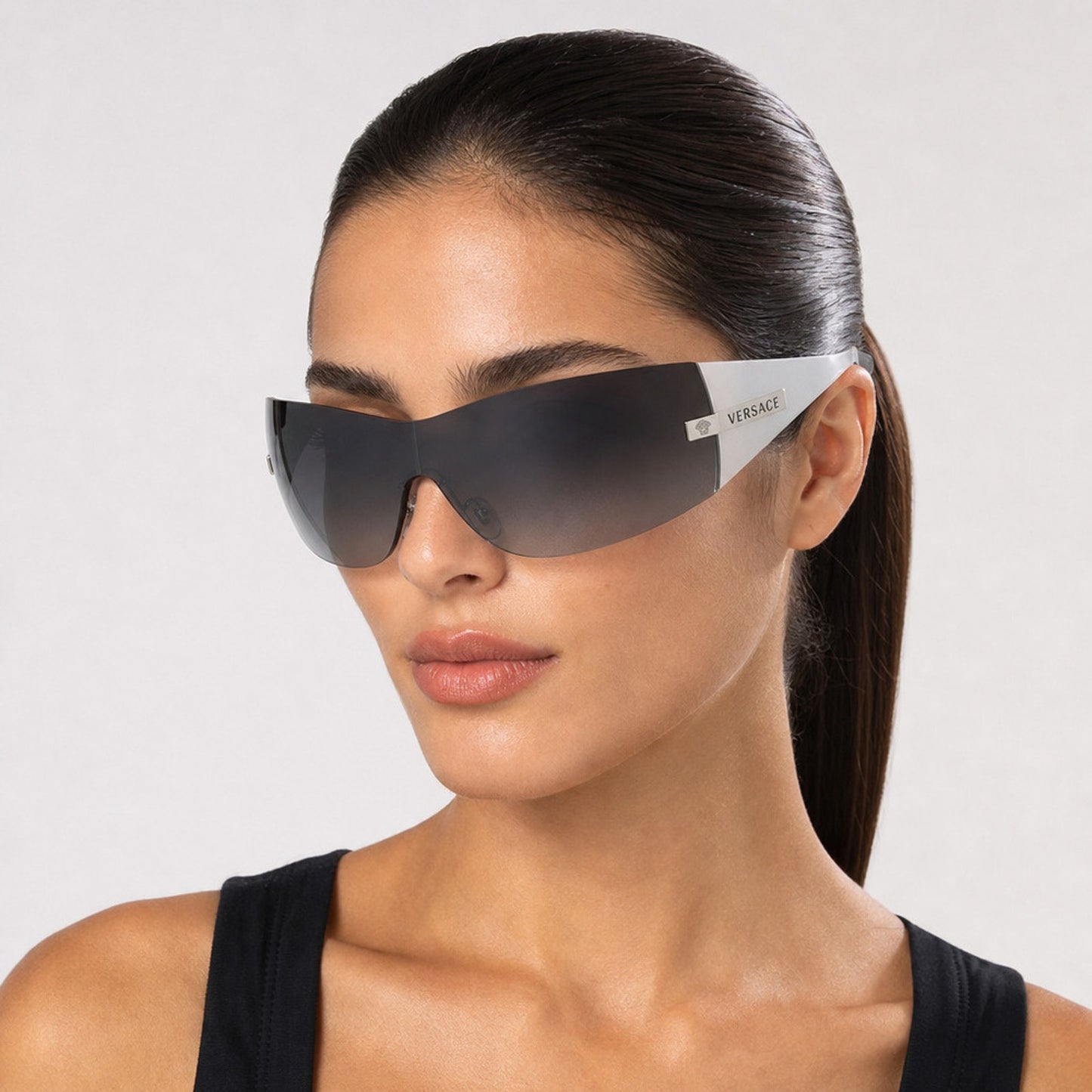 NEW Versace VE2054 10008G Silver Sunglasses Authentic