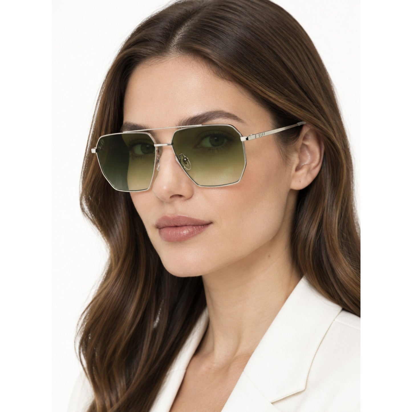 NEW DIFF Eyewear BERKELY DE01-0742 Silver Sunglasses Authentic