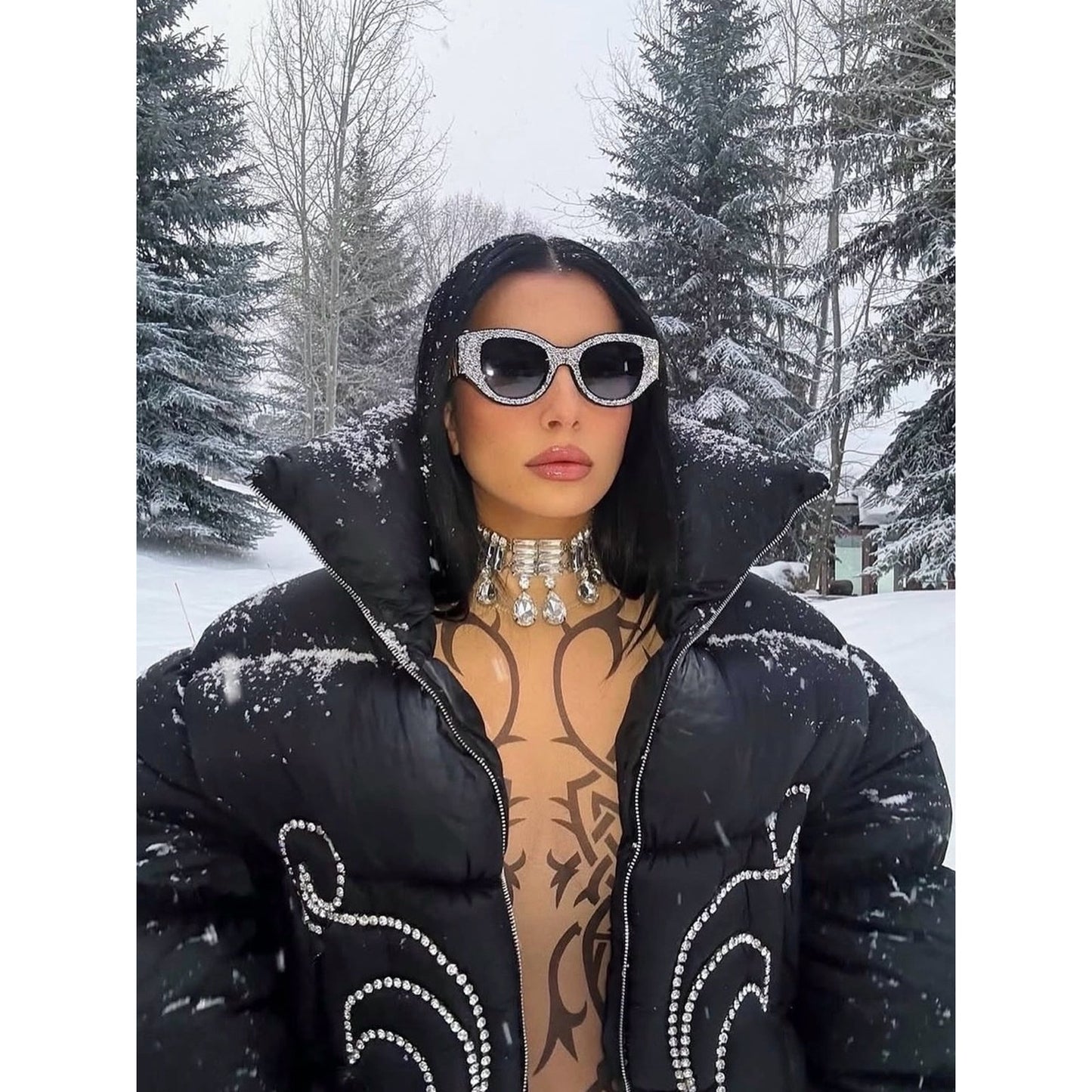 New Anna Karin Karlsson Lucky Goes To Vegas Ice Crystal Cat Eye Sunglasses