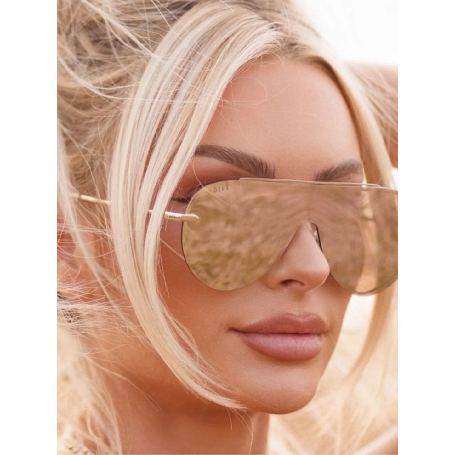 NEW DIFF Eyewear IMANI DE01-0637-GDCBN Gold Sunglasses Authentic