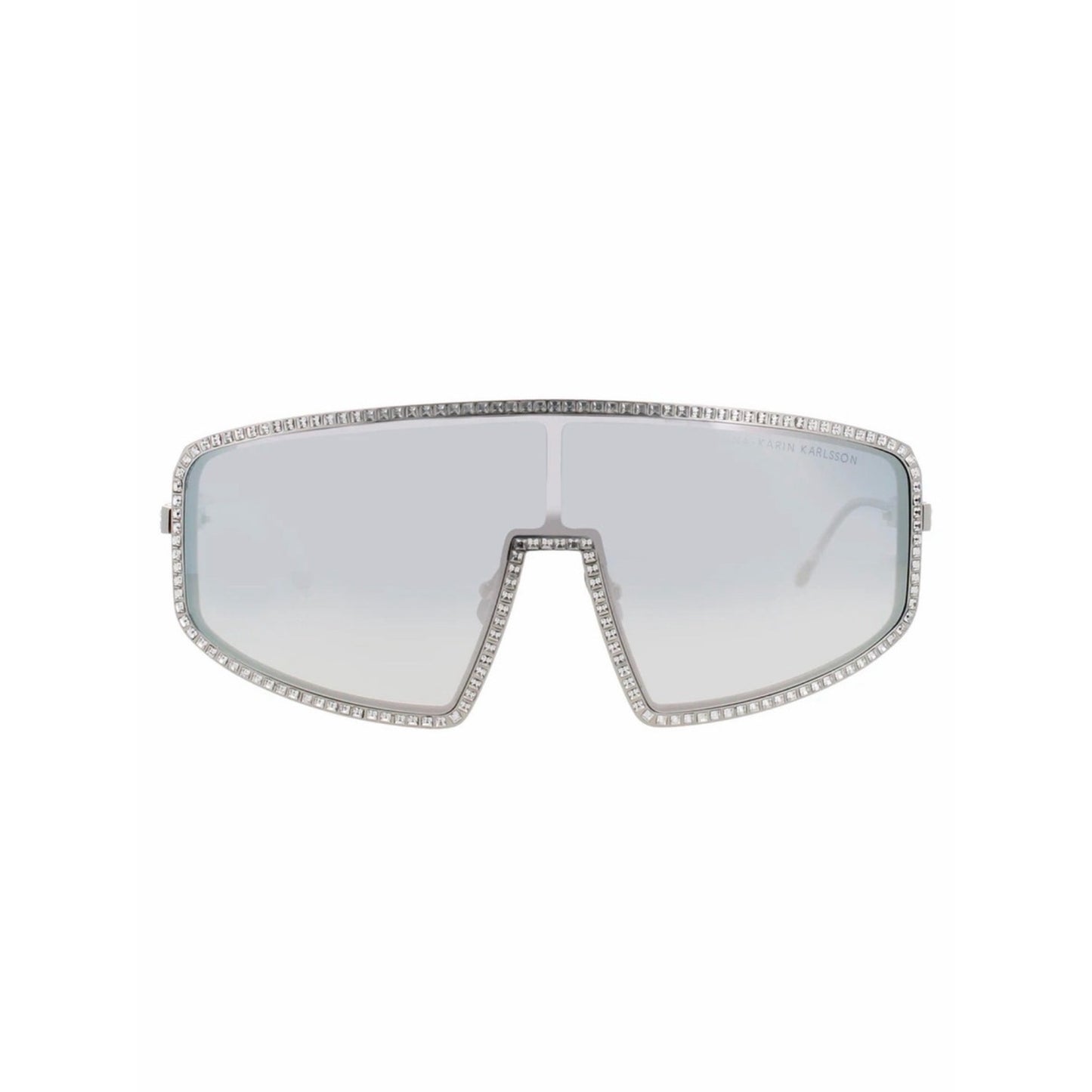 New Anna Karin Karlsson Shady Luv 2.0 White Gold Blush Mirror Shield Sunglasses