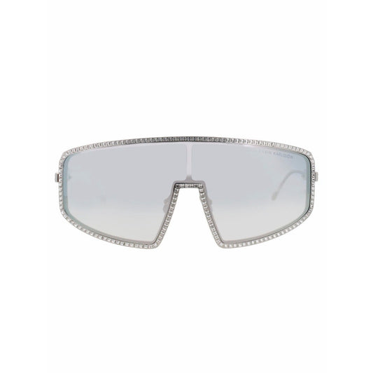 New Anna Karin Karlsson Shady Luv 2.0 White Gold Blush Mirror Shield Sunglasses