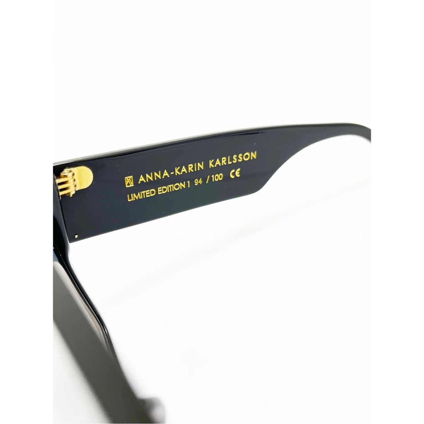 New Anna Karin Karlsson Mr 3Am Stories Black Gold Flat Top Unisex Sunglasses
