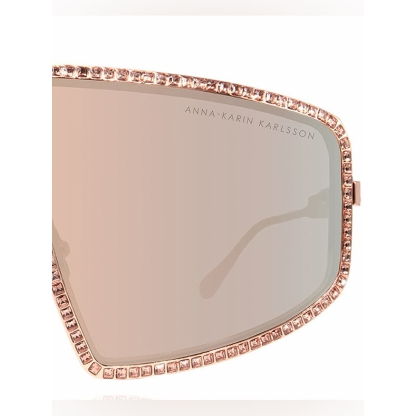 New Anna Karin Karlsson Shady Luv 2.0 Rose Crystal Shield Sunglasses Authentic