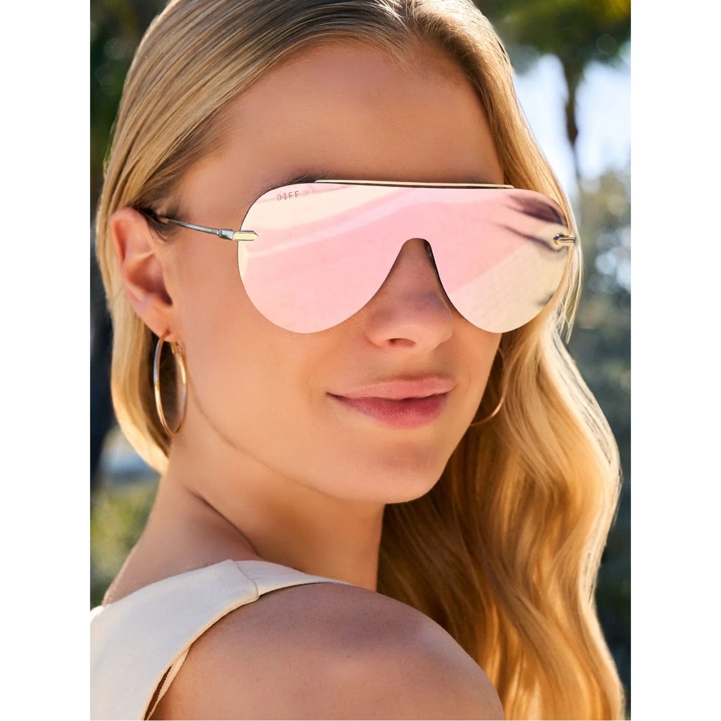 NEW DIFF Eyewear IMANI DE01-0637-GDCBN Gold Sunglasses Authentic