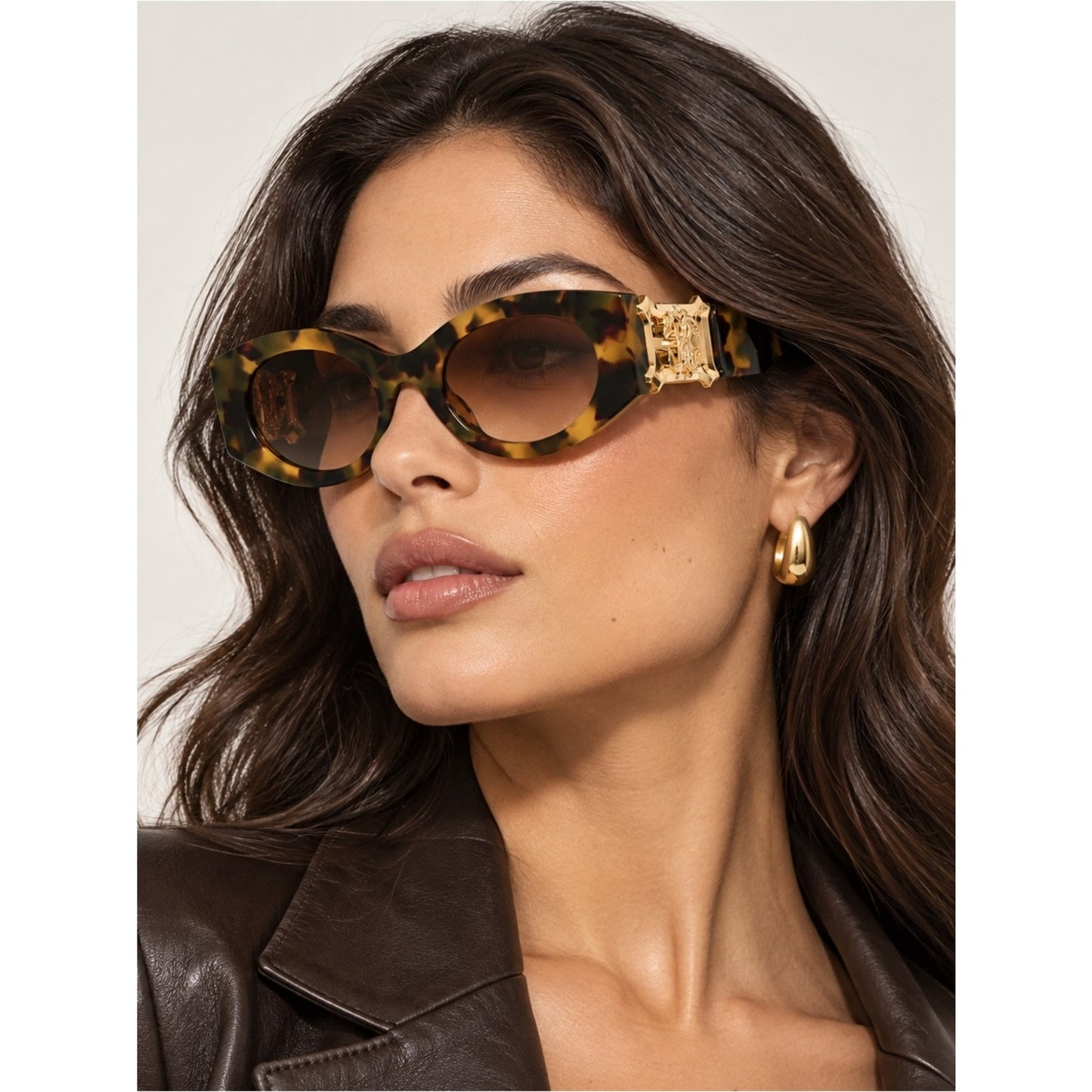 NEW Roberto Cavalli SRC064 0AGG Vintage Havana Sunglasses Authentic