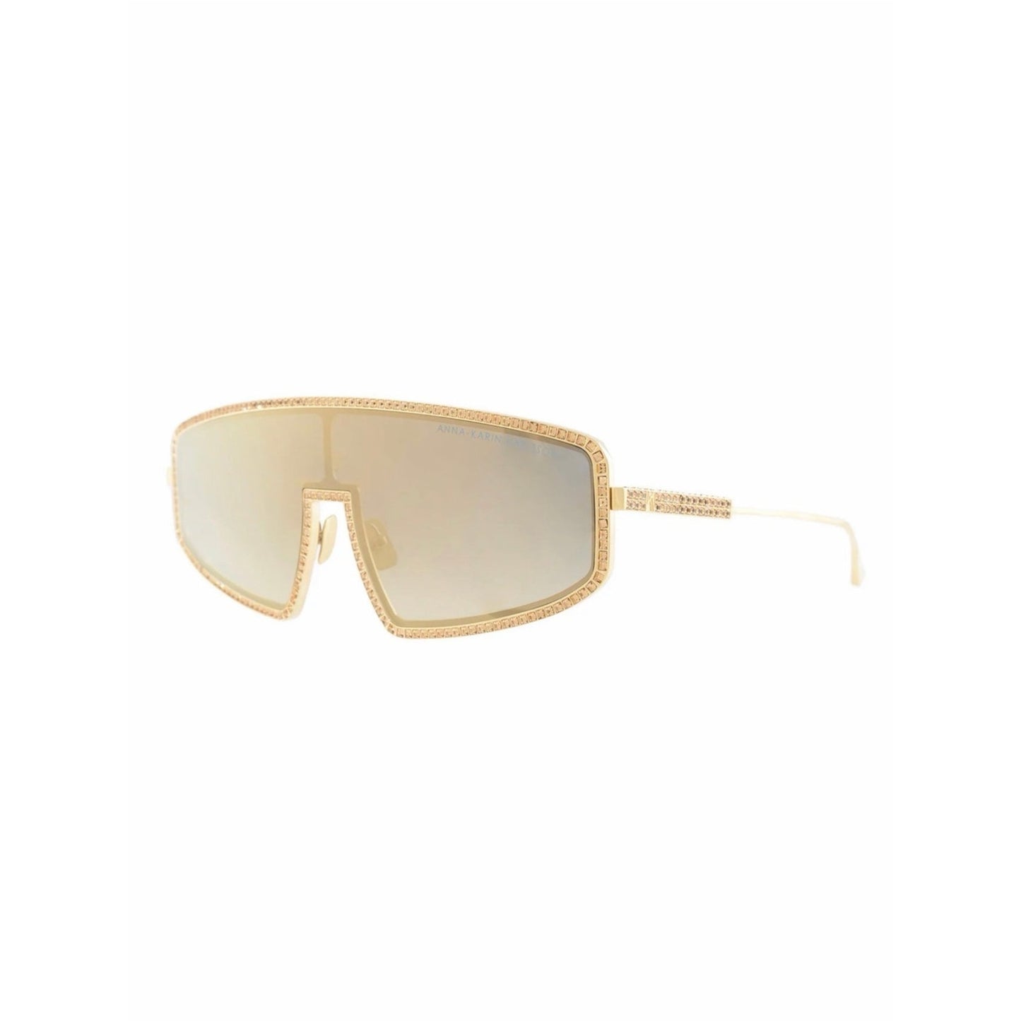 New Anna Karin Karlsson Shady Luv 2.0 Gold Blush Mirror Shield Mask Sunglasses