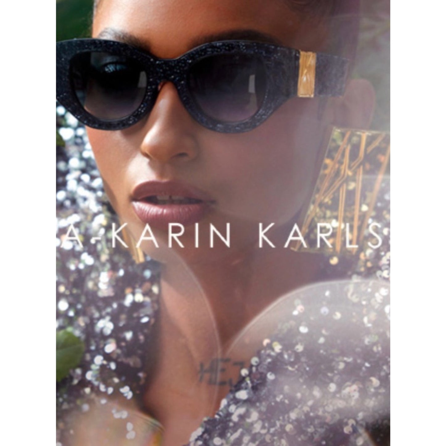 New Anna Karin Karlsson Lucky Goes To Vegas Ice Crystal Cat Eye Sunglasses