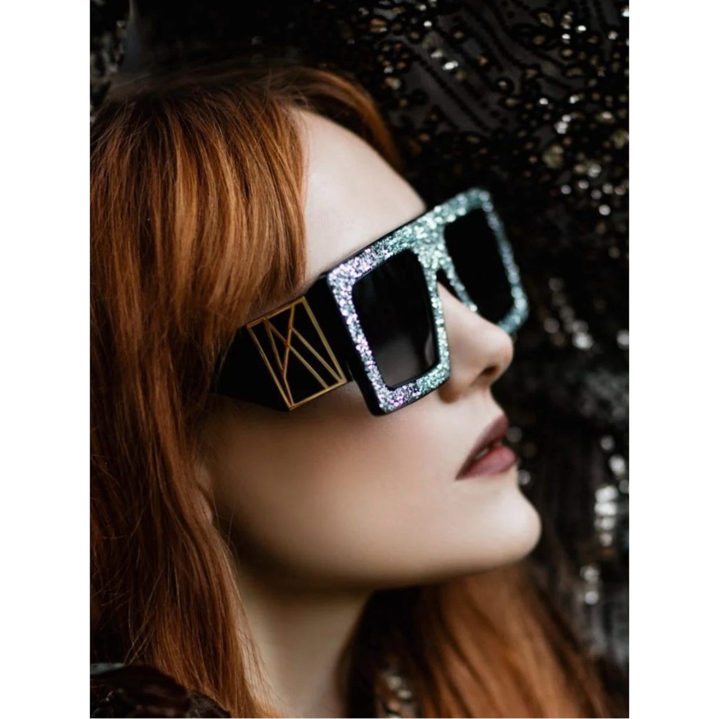New Anna Karin Karlsson Mother Beep Ice Crystal Black Sunglasses Authentic
