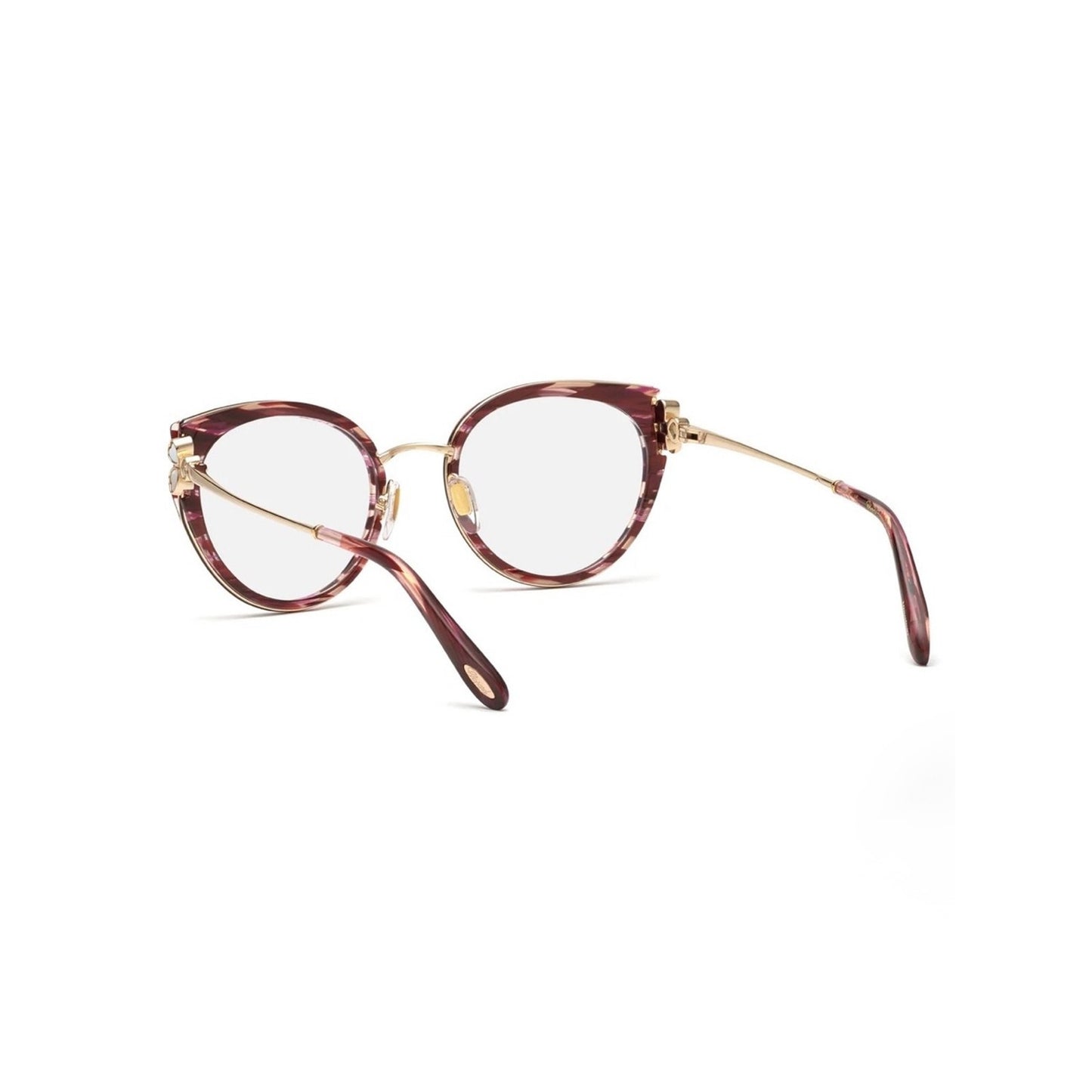 New Chopard VCH367V 01G2 Cat Eye Shiny Streaked Burgundy Women Eyeglasses