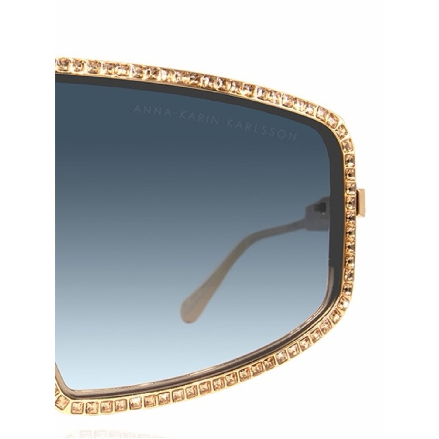 New Anna Karin Karlsson Shady Luv 2.0 Gold Shield Sunglasses Authentic