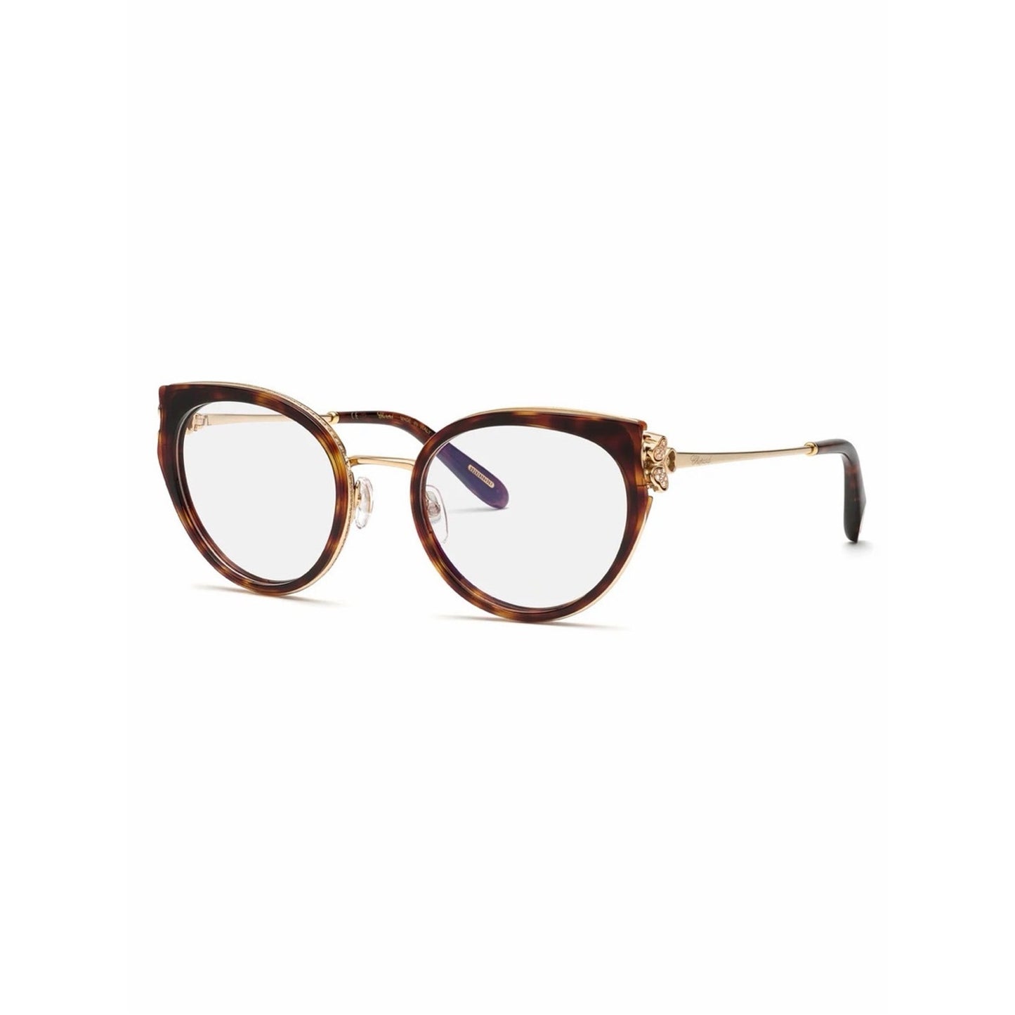 New Chopard VCH367S 0909 Cat Eye Shiny Havana Women Eyeglasses Authentic