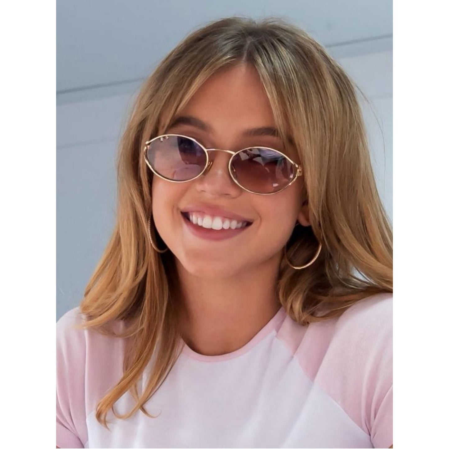 Miu Miu MU52YS 5AK06S Gold Sunglasses New Authentic