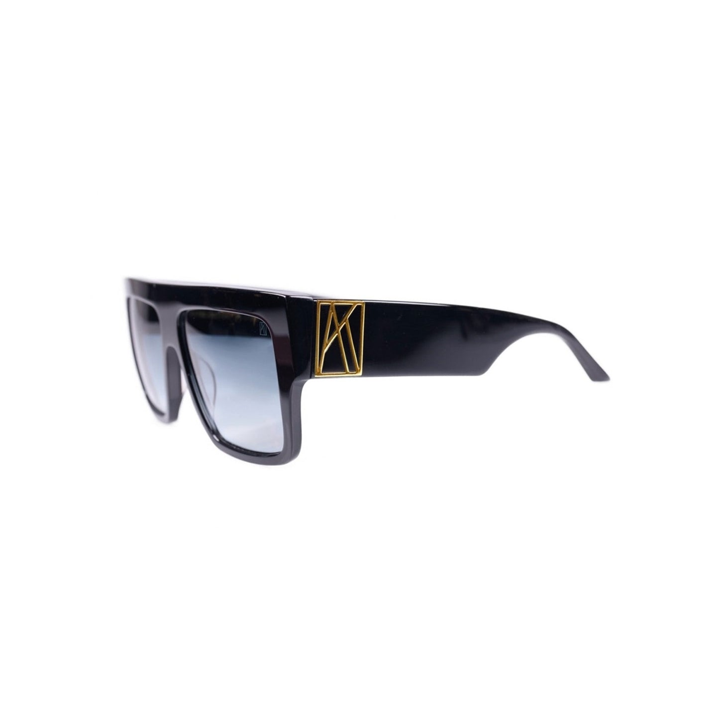 New Anna Karin Karlsson Mr 3Am Stories Black Gold Flat Top Unisex Sunglasses