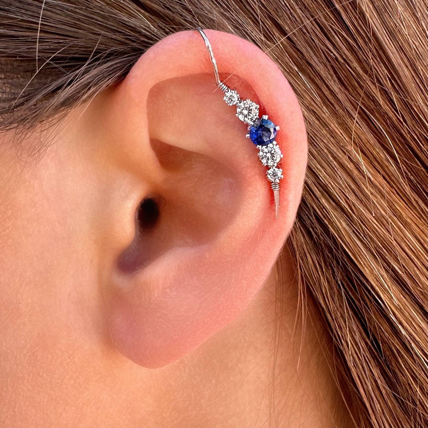 Ear cuff brillante sin perforar - Plata de ley 925